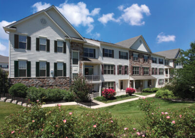 Heritage Greene Front View of 1 Bedroom Juniper and Magnolia Terrace Entry Townhomes in Sellersville, PA