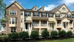 Heritage Pointe Front Exterior View of One, Two and Three Bedroom Townhomes in Chalfont, PA
