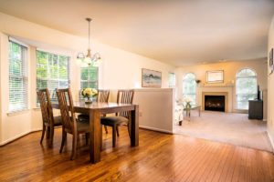 Heritage Summer Hill 3 Bedroom Yorkshire Dining and Living Room with Gas Fireplace in Doylestown, PA