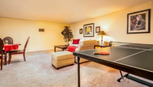 Heritage Orchard Hill apartment with furnished finished basement that has carpeted flooring in Perkasie, PA