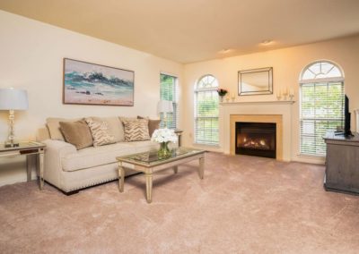 Heritage Summer Hill 3 Bedroom Yorkshire Living Room with Gas Fireplace in Doylestown, PA