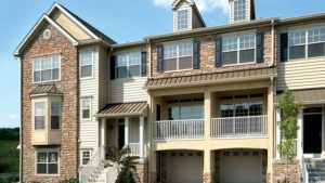 Heritage Pointe Front View of Buckingham Townhome with Attached Garage in Chalfont, PA