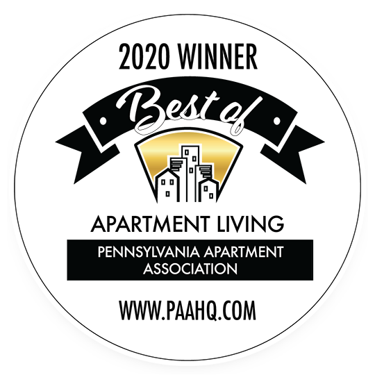 2020 Winner of Best or Apartment Living Award by the Pennsylvania Apartment Association