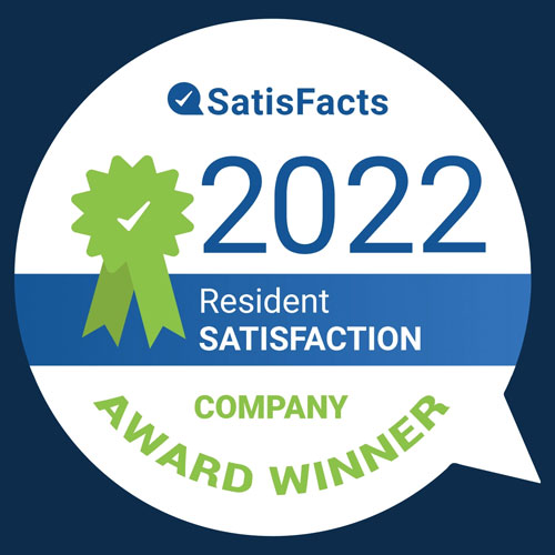 Satisfacts 2022 Company Award Winner in resident satisfaction