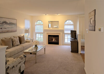 Heritage Summer Hill Living Room with Fireplace in Doylestown, PA