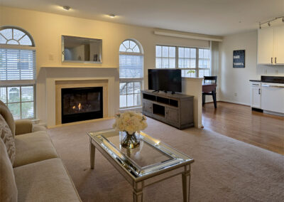 Heritage Summer Hill Living Room with Fireplace in Doylestown, PA